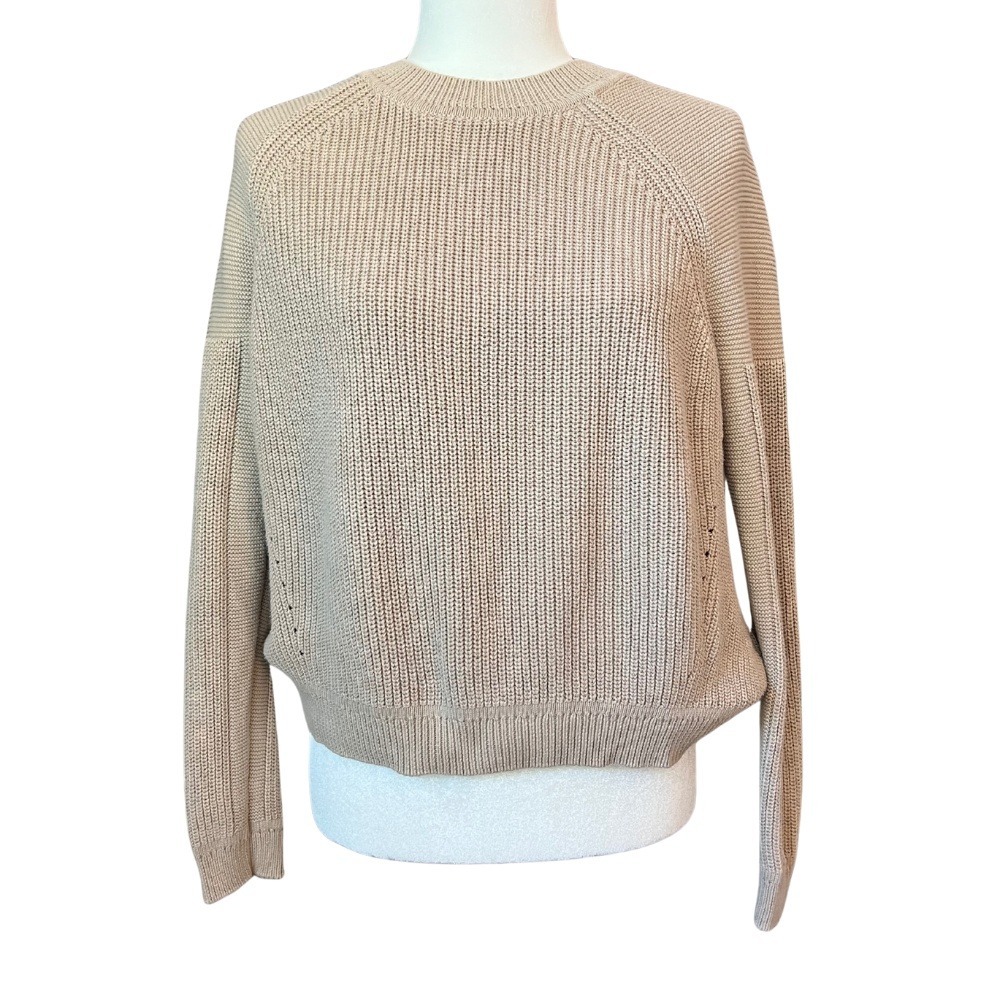 Vince‎ Crewneck Knit Sweater Relaxed Fit Beige Neutral Casual Comfy size XS